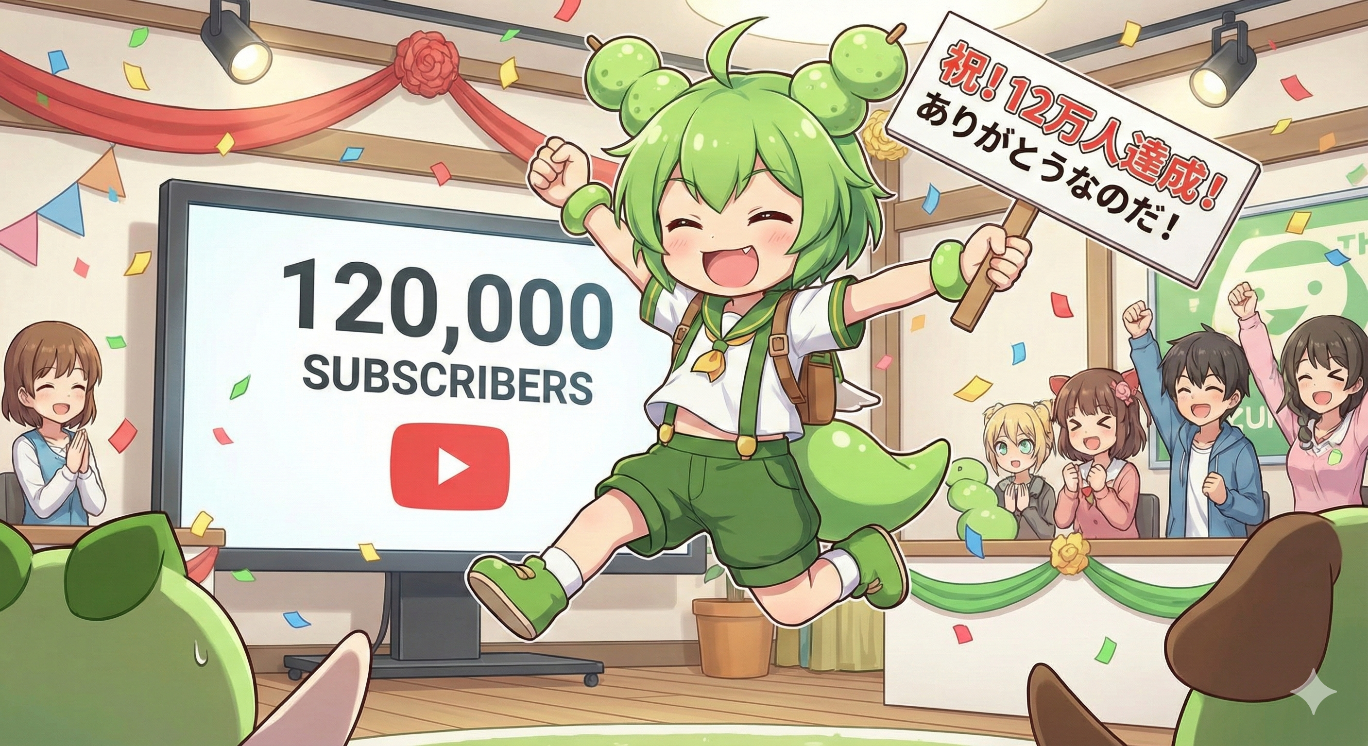 YouTube登録者12万人達成のお祝い