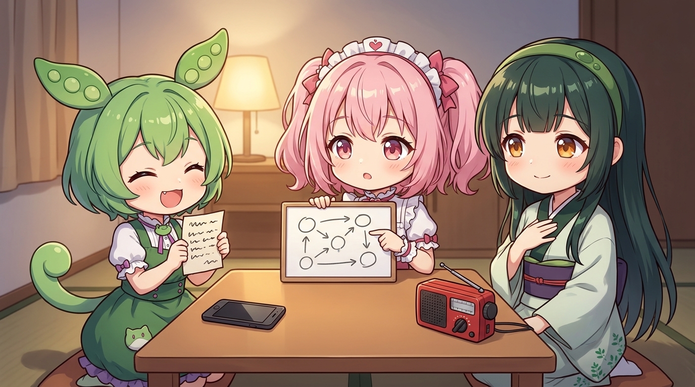 ずんだユニオンのみんなで連絡手段を確認している