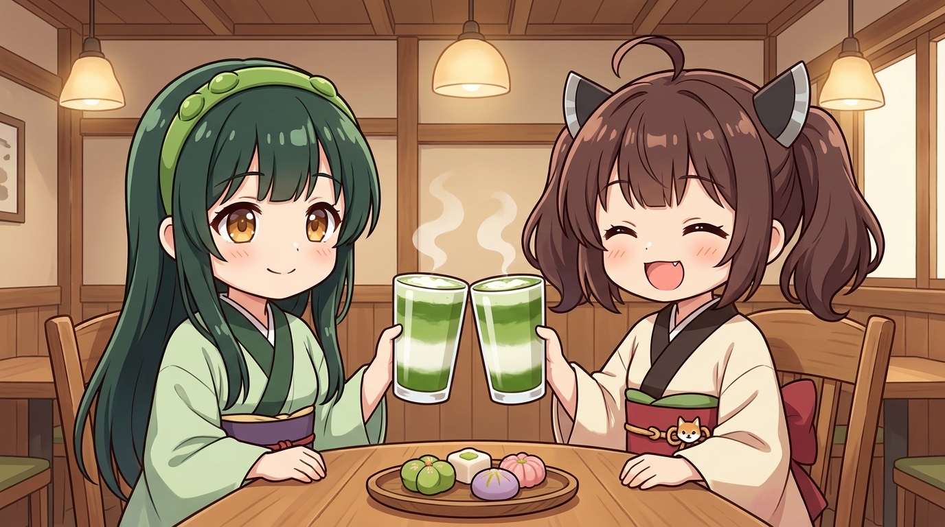 三姉妹で抹茶ラテにハマる