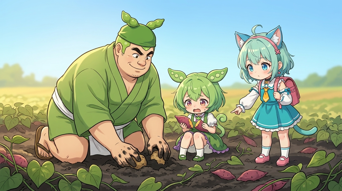 さつまいも掘りに行ってきただどん！南の国とはちがう秋の畑